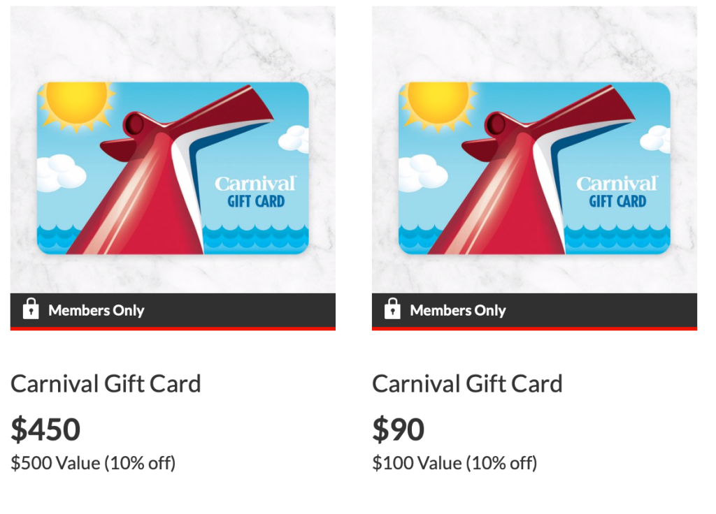 Picture of: Buying Discounted Carnival Gift Cards – Miles For Family