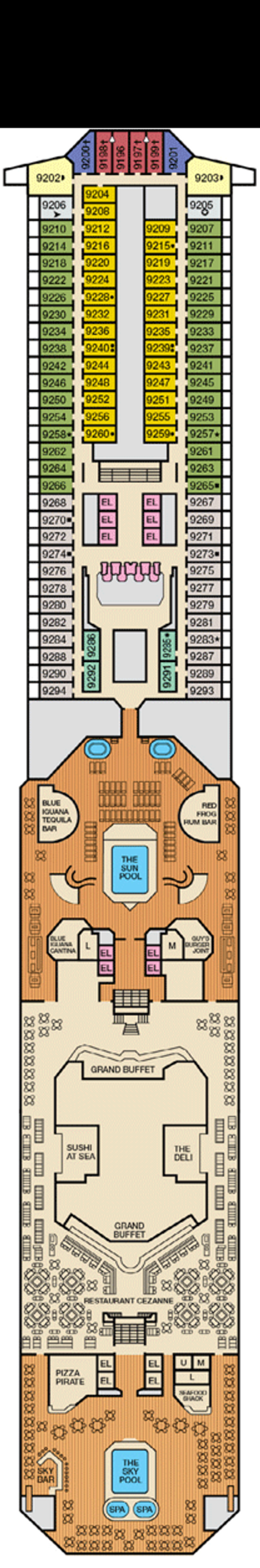 Picture of: Carnival Conquest Deckplan & Kabinen-Plan
