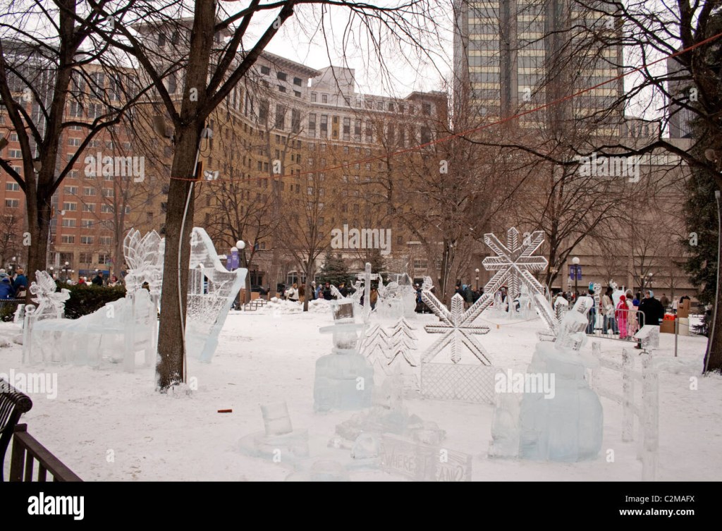 Picture of: Ice sculptures in Rice Park during Winter Carnival with St Paul