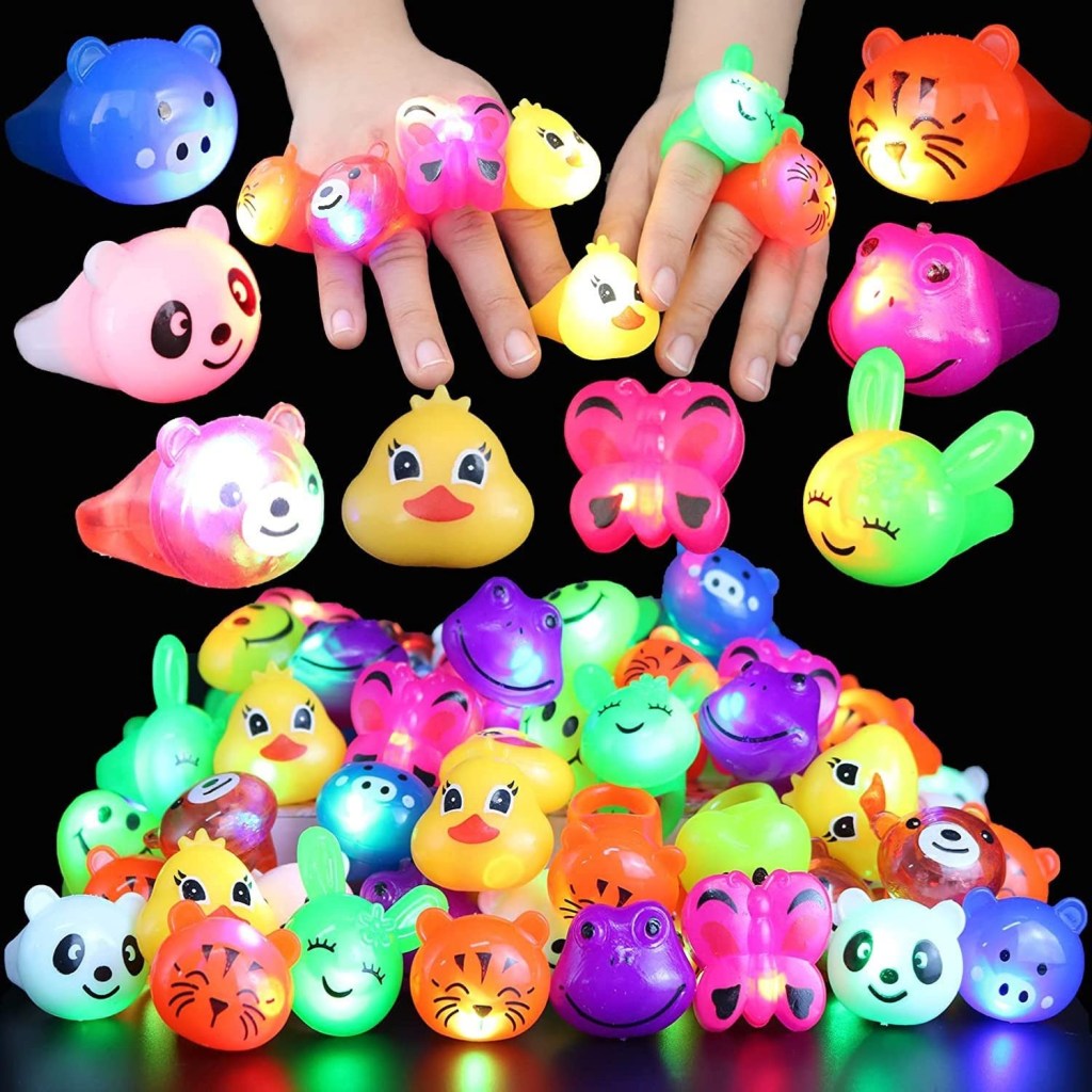 Picture of: Maegawa  Pc Light Up Rings Party Favors for Kids -, Treasure Chest,  Prize Box Toys For Classroom, Carnival Prizes, Pinata Filler Goodie Bag