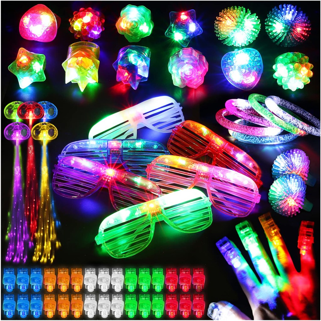 Picture of: PCs LED Light Up Toy Party Favors Glow In The Dark,Party Supplies Bulk  For Adult Kids Birthday Halloween With  Finger Light,  Jelly Ring,