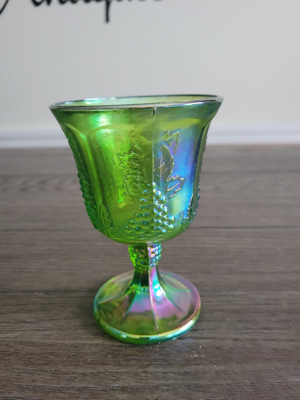 Picture of: Vintage Carnival Glass Green Goblet – Etsy