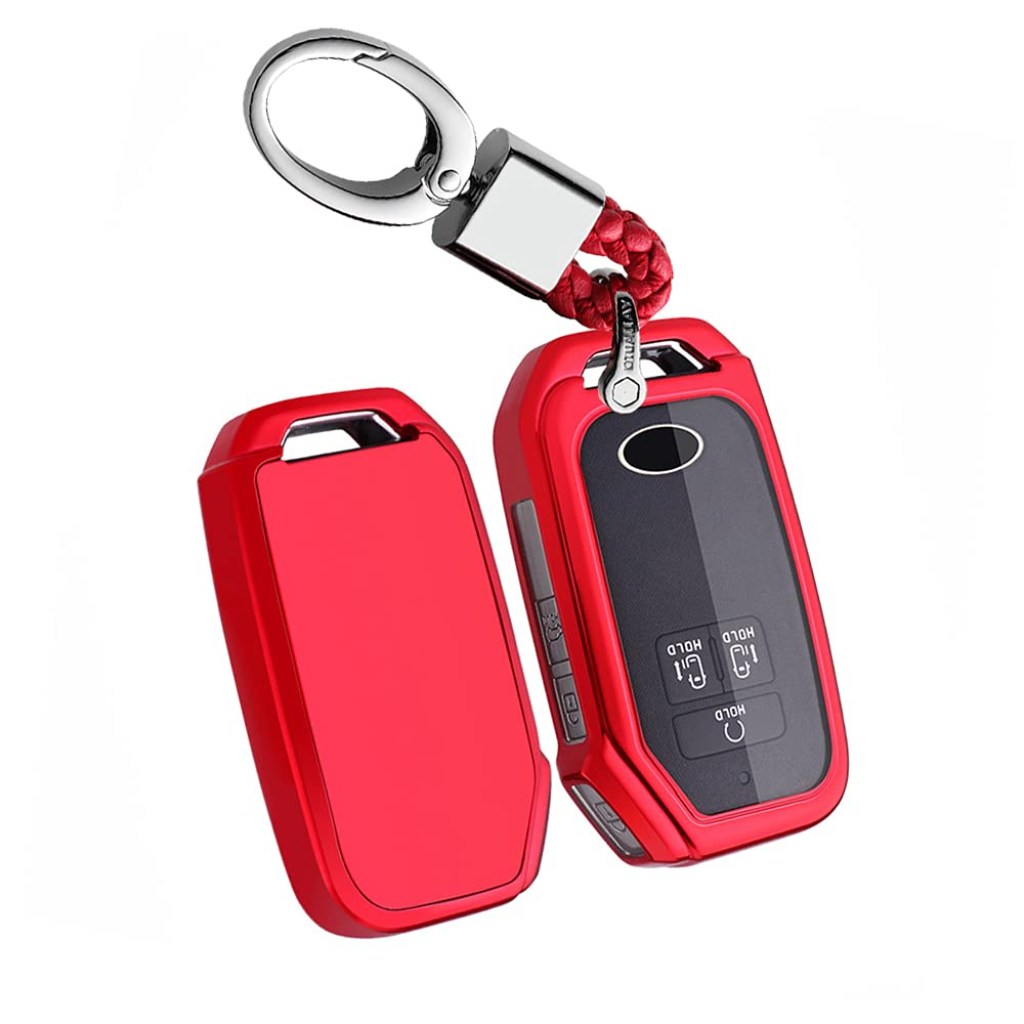 Picture of: SANRILY Pcs / Buttons Key Fob Case for Kia Carnival  202 Keyless  Entry Remote Keychain Holder Full Protection TPU Key Fob Cover Shell Red